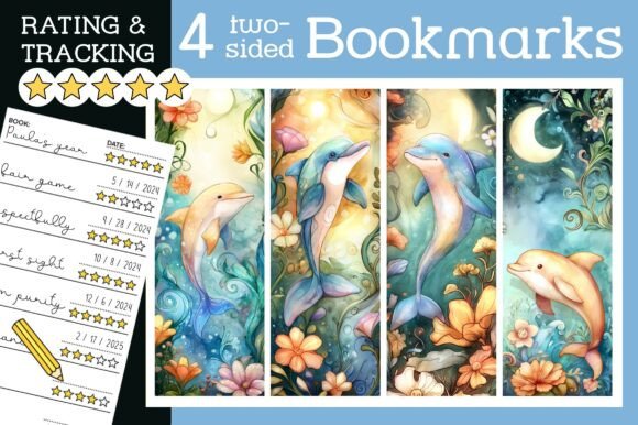 Download Cute Dolphin Bookmark Kids Bookmarks PNG - Kids Collection