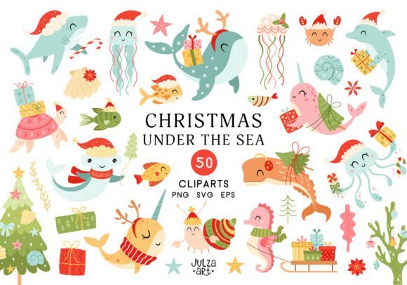 Download Christmas Sea Animal Clipart, Xmas Ocean - Sea animal Collection