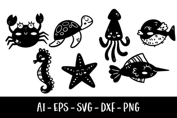 Download Sea Animal Doodles - Premium Bundle