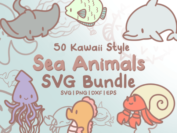 Download Sea Animals SVG Illustrations - Sea animal Collection